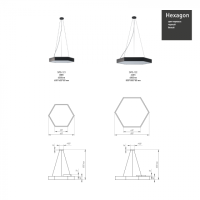 Светильник светодиодный Geometria ЭРА Hexagon SPO-122-B-40K-066 66Вт 4000К 4800Лм IP40 800*800*80 черный подвесной'