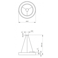 Светильник светодиодный Geometria ЭРА Ring SPO-133-B-40K-045 45Вт 4000К 3200Лм IP40 600*600*80 черный подвесной'