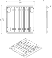 LED светильник SVT-ARM-U-AIR-595x595x34-29W-IP54-PR-4000K-SC'